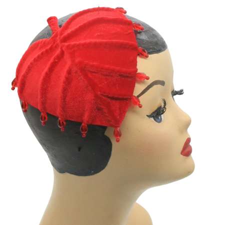 heart leaf fascinator red velvet